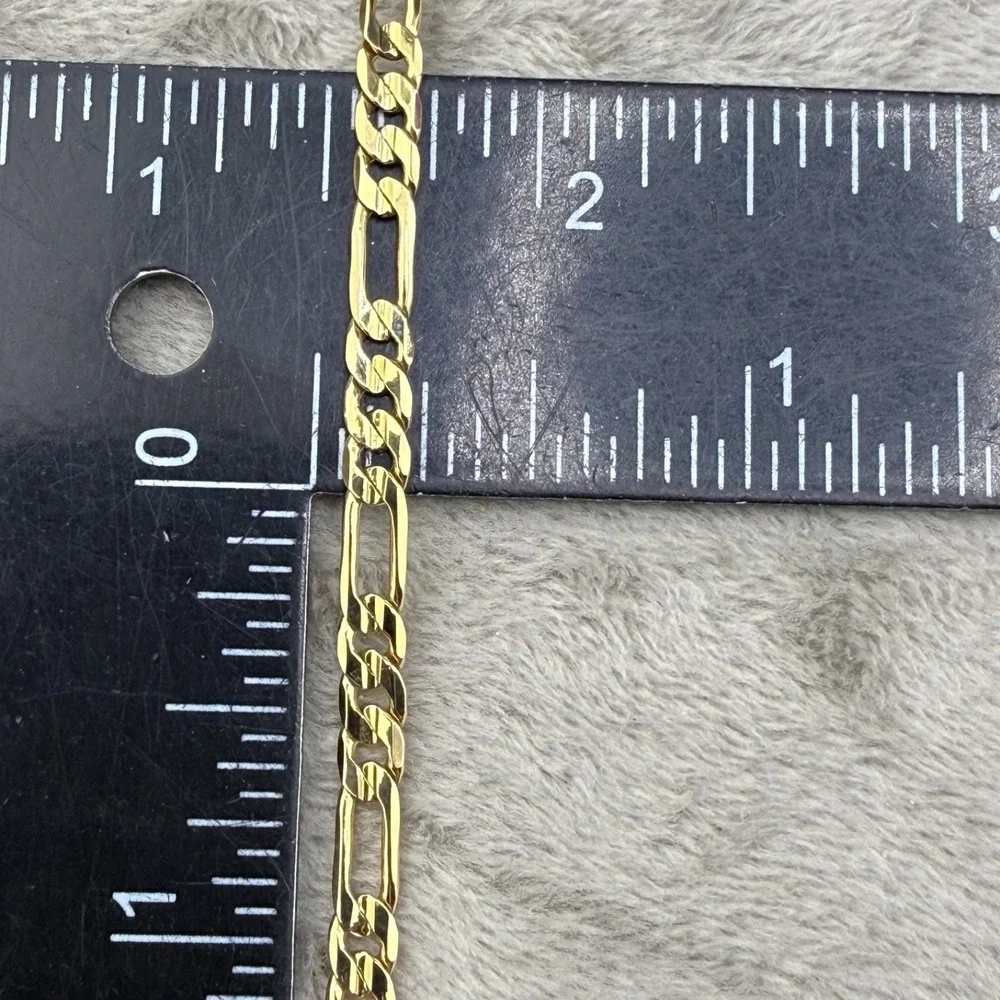 Vintage LifeTime Bracelet Gold Figaro Chain 24KT GL 9